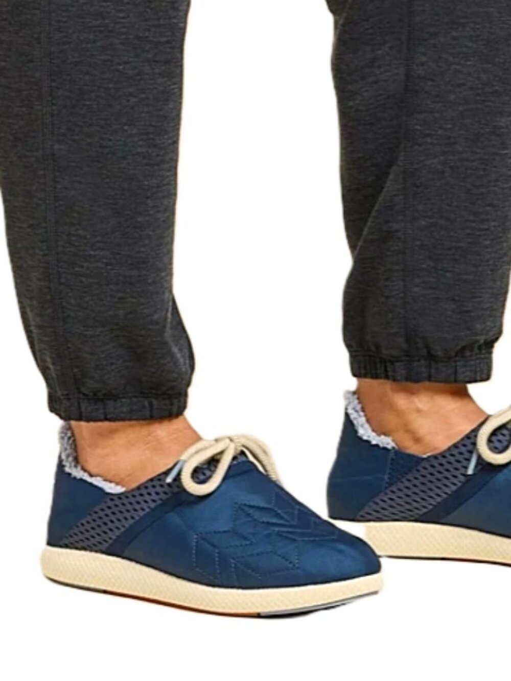 OLUKAI Mahiki Navy Sherpa-Trimmed Slipper Sneaker--NWT--7